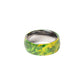 Bague en tungstène et bois d'érable infusé vert ((16))