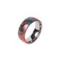 Bague en tungstène et bois d'érable infusé multicolore ((14))