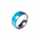 Bague en tungstène et bois d'érable infusé bleu clair ((17))