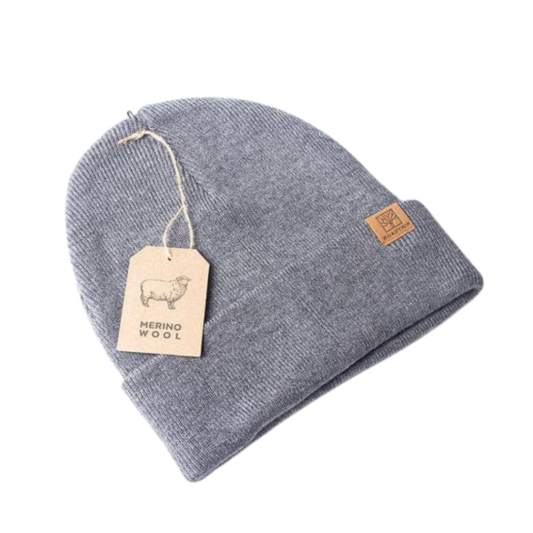 Gray Merino beanie