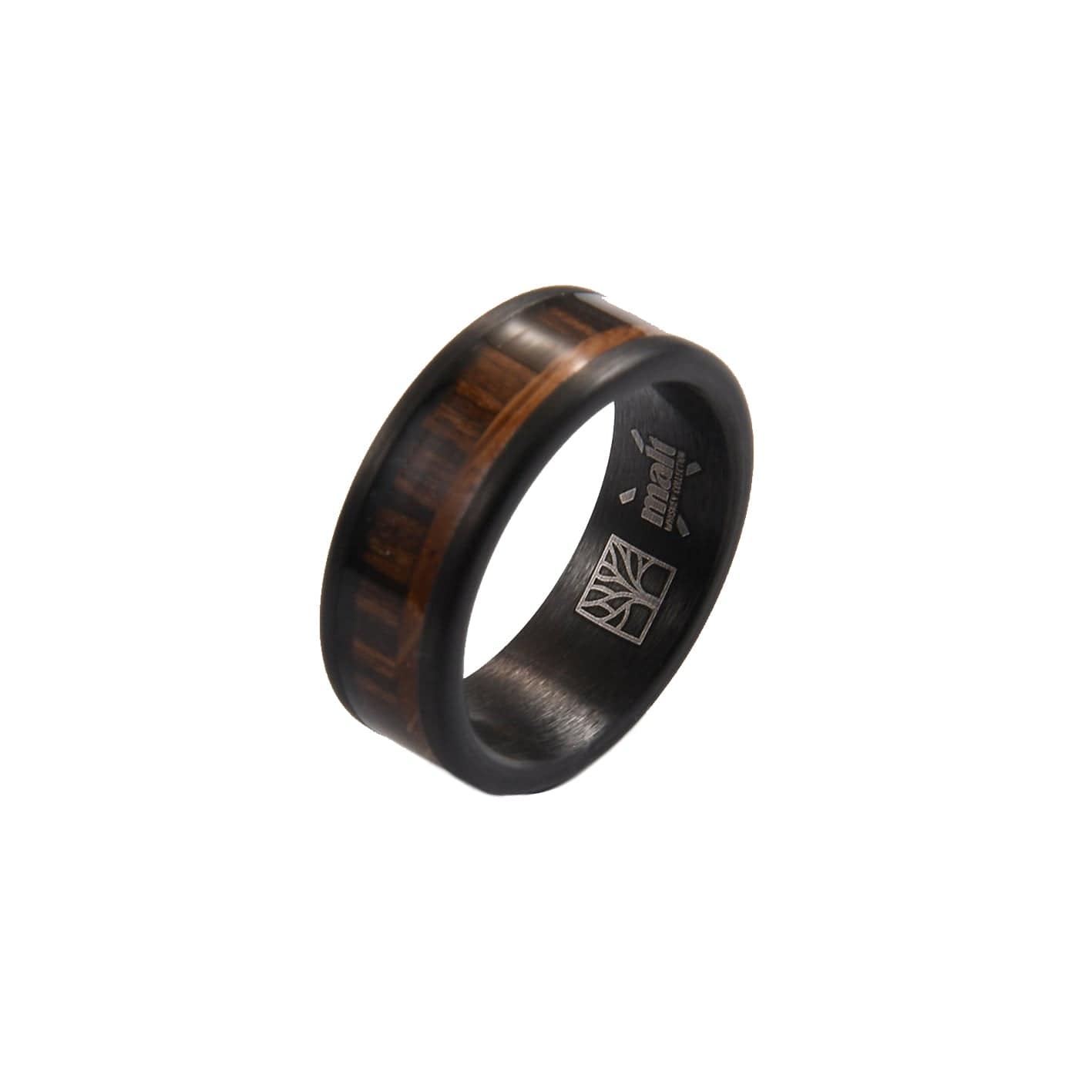 Roadtripmadewood Bagues Bague en tungstène et bois de whisky