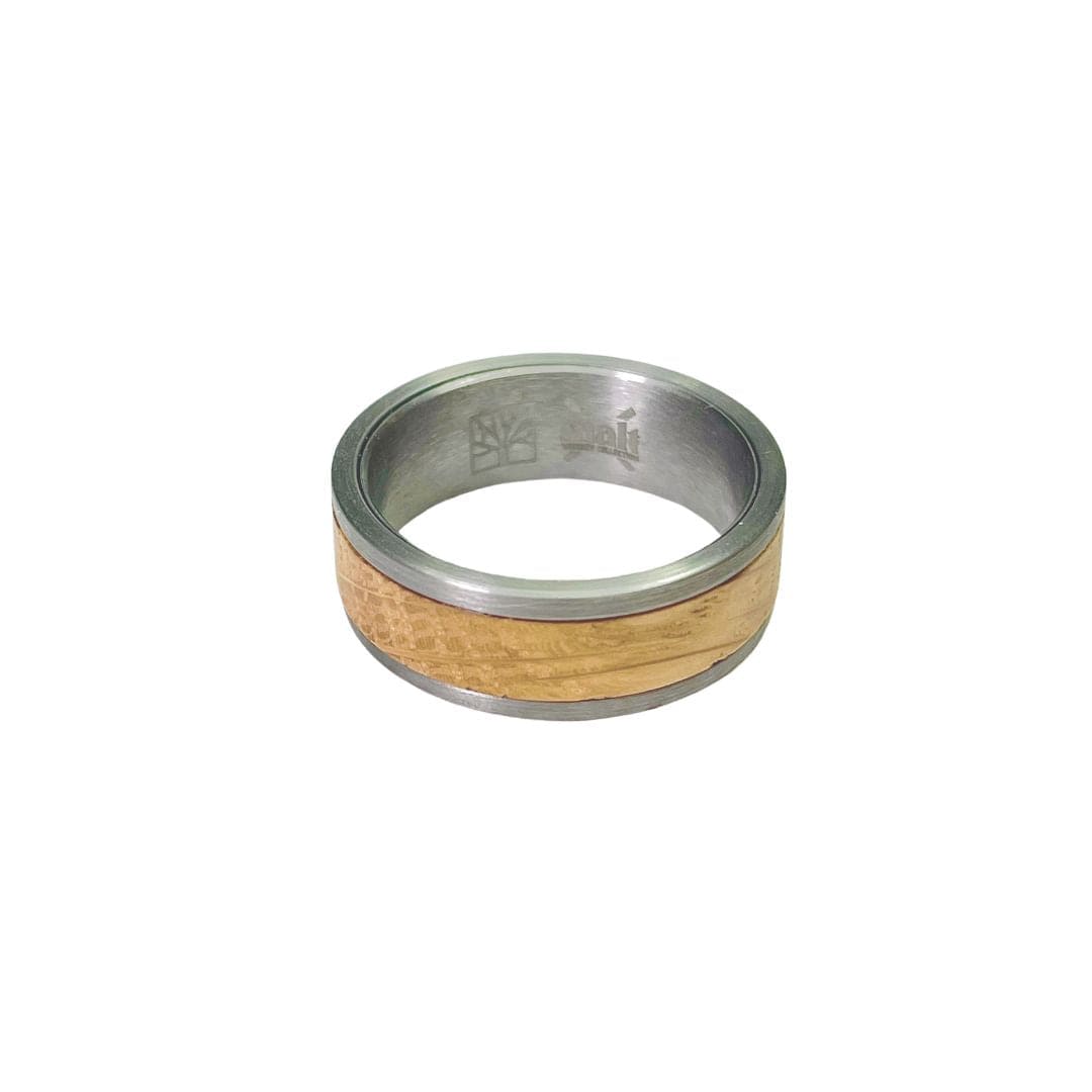 Roadtripmadewood Bagues Bague en tungstène et bois de whisky